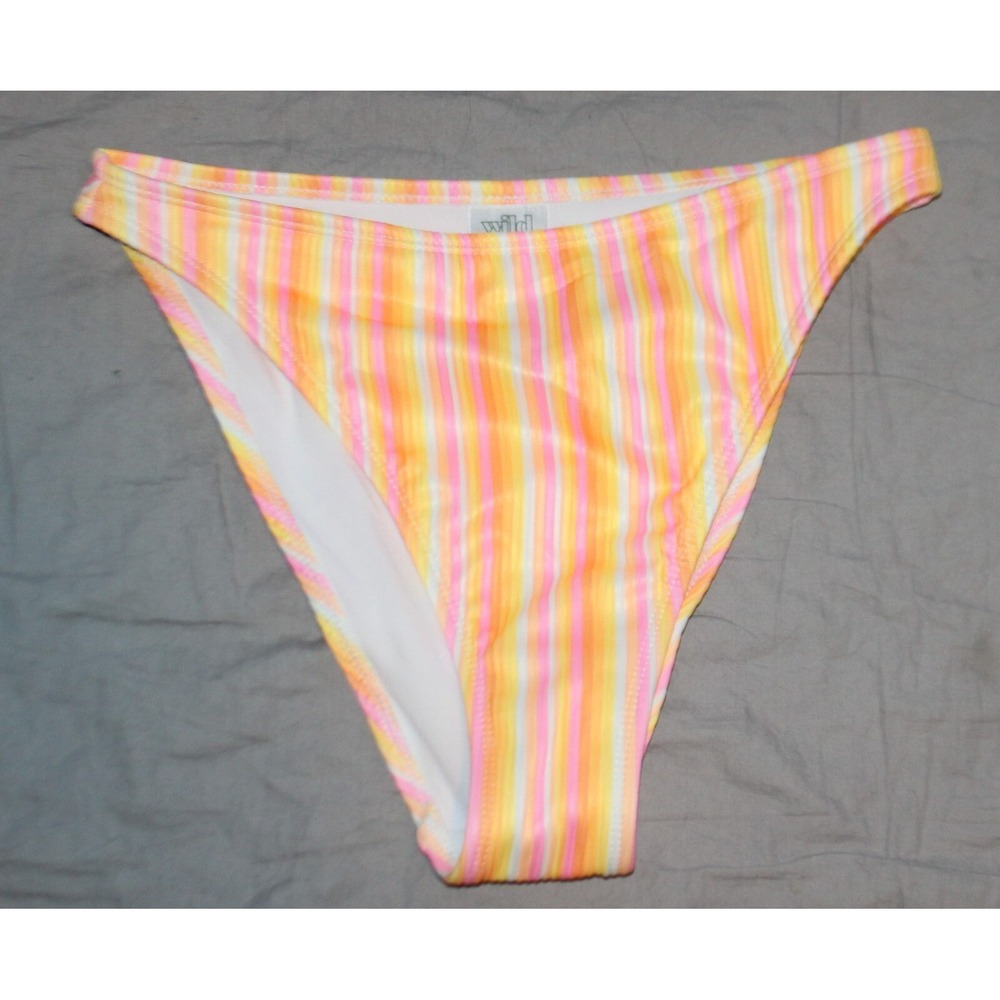 Wild fable Women's Bikini bottom Cheeky Mid-Waist Extra High Leg Extra orange XS